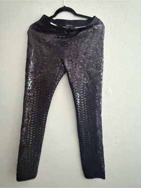 BCBGMaxAzria Black Sequin Kids Leggings